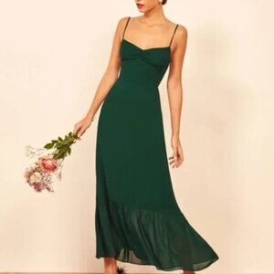 Reformation Green Emersyn Midi Dress